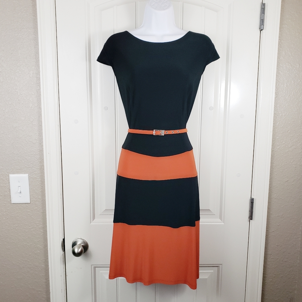 AA Studio Stretch A-line Dress with Belt